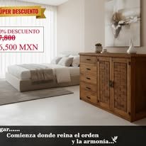 Recámara con cómoda de madera